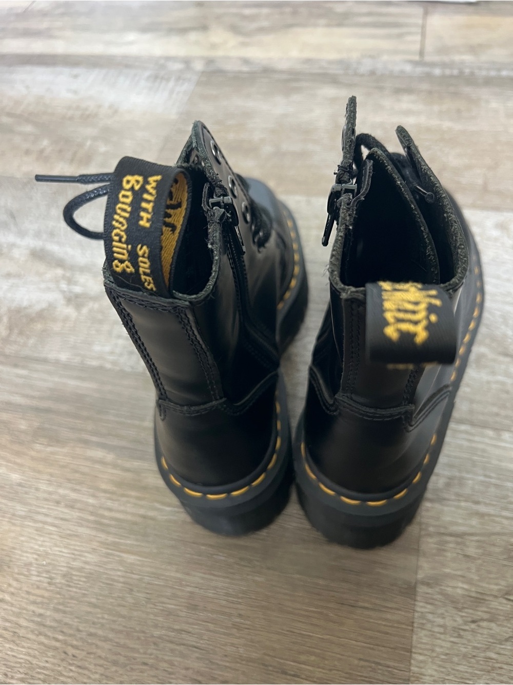Doc Marten Jadon Platform 8 Eyelet Boots in Black - Picture 6 of 9